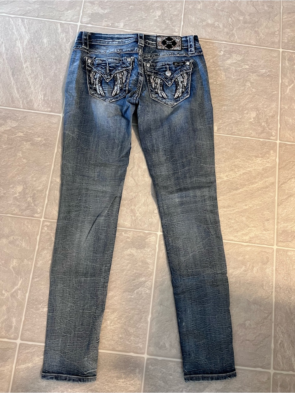 Miss Me Standard Easy Skinny Wing Pocket Jeans Size 27